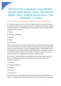 EDF 6224 FINAL Comprehensive Exam 2026&sol;2027&colon; Advanced Applied Behavior Analysis &vert; Questions with Multiple Choices &vert; Verified & Revised Answers &ndash; Pass Guaranteed - A&plus; Graded