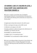 ATI NURSING CARE OF CHILDREN RN LEVEL 3 EXAM SCRIPT 2026 QUESTIONS WITH SOLUTIONS GRADED A&plus;