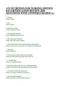ATI NUTRITION FOR NURSING EDITION 8&period;0 CERTIFICATION REVIEW 2026 QUESTIONS WITH ANSWERS GRADED A&plus;