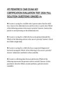 ATI PEDIATRICS CMS EXAM 601 CERTIFICATION EVALUATION TEST 2026 FULL SOLUTION QUESTIONS GRADED A&plus;