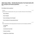 Alpha Kappa Alpha &ndash; Membership Education Test Study Guide with Key Concepts and Practice Questions