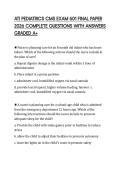 ATI PEDIATRICS CMS EXAM 601 FINAL PAPER 2026 COMPLETE QUESTIONS WITH ANSWERS GRADED A&plus;