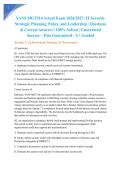 SANS MGT514 Actual Exam 2026&sol;2027&colon; IT Security Strategic Planning&comma; Policy&comma; and Leadership &vert; Questions & Correct Answers &vert; 100&percnt; Solved &vert; Guaranteed Success &ndash; Pass Guaranteed - A&plus; Graded