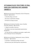 ATI PHARMACOLOGY PROCTORED 313 FINAL PAPER 2026 QUESTIONS WITH ANSWERS GRADED A&plus;