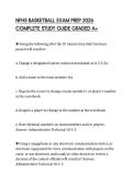 NFHS BASKETBALL EXAM PREP 2026 COMPLETE STUDY GUIDE GRADED A&plus;