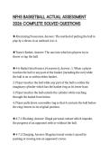 NFHS BASKETBALL ACTUAL ASSESSMENT 2026 COMPLETE SOLVED QUESTIONS