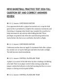 NFHS BASKETBALL PRACTICE TEST 2026 FULL QUESTION SET AND CORRECT ANSWERS REVIEW