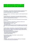ECMO ADVANCED CRITICAL CARE EXAM QUESTIONS AND ANSWERS