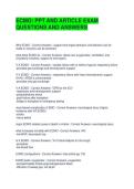 ECMO PPT AND ARTICLE EXAM QUESTIONS AND ANSWERS