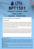 BPT1501 Assignment 1 &lpar;ANSWERS&rpar; Semester 1 2026 - DISTINCTION GUARANTEED