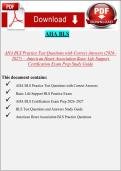 AHA BLS Practice Test Questions 2026&ndash;2027 &ndash; Basic Life Support Certification Study Guide with Correct Answers