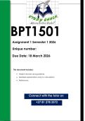 BPT1501 Assignment 1 &lpar;QUALITY ANSWERS&rpar; Semester 1 2026