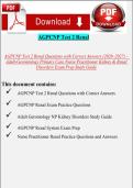 AGPCNP Test 2 Renal Questions 2026&ndash;2027 &ndash; Adult-Gerontology Primary Care NP Kidney & Renal Disorders Exam Prep Study Guide