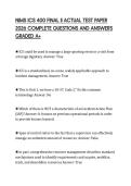 NIMS ICS 400 FINAL II ACTUAL TEST PAPER 2026 COMPLETE QUESTIONS AND ANSWERS GRADED A&plus;