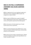 NIMS ICS 400 FINAL II COMPREHENSIVE ASSESSMENT 2026 SOLVED QUESTIONS VERIFIED