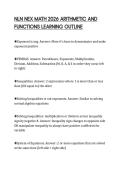 NLN NEX MATH 2026 ARITHMETIC AND FUNCTIONS LEARNING OUTLINE