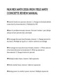 NLN NEX MATH 2026 HIGH-YIELD MATH CONCEPTS REVIEW MANUAL