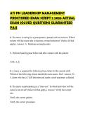 ATI PN LEADERSHIP MANAGEMENT PROCTORED EXAM SCRIPT 2 2026 ACTUAL EXAM SOLVED QUESTIONS GUARANTEED PASS