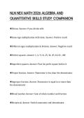 NLN NEX MATH 2026 ALGEBRA AND QUANTITATIVE SKILLS STUDY COMPANION