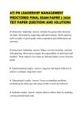 ATI PN LEADERSHIP MANAGEMENT PROCTORED FINAL EXAM PAPER 2 2026 TEST PAPER QUESTIONS AND SOLUTIONS