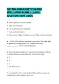 NOTARY PUBLIC CERTIFICATION EVALUATION EXAMS 2026 FULL SOLUTION STUDY GUIDE
