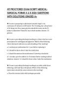 ATI PROCTORED EXAM SCRIPT MEDICALSURGICAL FORMS A & B 2026 QUESTIONS WITH SOLUTIONS GRADED A&plus;