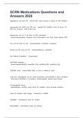 SCRN Medications Questions and Answers 2026