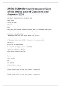 2PSO SCRN Review Hyperacute Care of the stroke patient Questions and Answers 2026