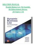 Dynamic Business Law&colon; The Essentials &lpar;5th Edition&rpar; by Nancy Kubasek & M&period; Neil Browne &ndash; Complete Solution Manual for Chapters 1&ndash;25