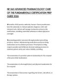 NR 565 ADVANCED PHARMACOLOGY CARE OF THE FUNDAMENTALS CERTIFICATION PREP GUIDE 2026