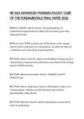 NR 565 ADVANCED PHARMACOLOGY CARE OF THE FUNDAMENTALS FINAL PAPER 2026