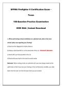 SFFMA Firefighter II Certification Exam &ndash; Texas 100-Question Practice Examination 2026 Q&A &vert; Instant Download