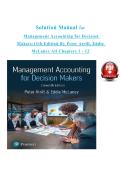 Management Accounting for Decision Makers &lpar;11th Edition&rpar; by Peter Atrill & Eddie McLaney &ndash; Complete Solution Manual for Chapters 1&ndash;12