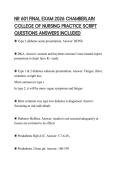 NR 601 FINAL EXAM 2026 CHAMBERLAIN COLLEGE OF NURSING PRACTICE SCRIPT QUESTIONS ANSWERS INCLUDED