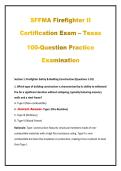 SFFMA Firefighter II Certification Exam &ndash; Texas 100-Question Practice Examination