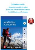 Managerial Accounting &lpar;8th Edition&rpar; by John Wild&comma; Ken Shaw & Barbara Chiappetta &ndash; Complete Solution Manual for Chapters 1&ndash;13