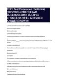 RCFE Test Preparation &lpar;California&rpar; &lpar;2025&sol;2026&rpar; UPDATE&vert;EXAM QUESTIONS WITH MULTIPLE CHOICES &vert;VERIFIED & REVISED ANSWERS &lpar;NEW&rpar;&excl;&excl;&excl;