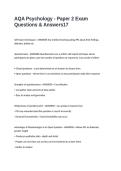 AQA Psychology - Paper 2 Exam Questions & Answers