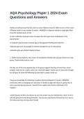 AQA Psychology Paper 1 2024 Exam Questions and Answers