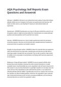 AQA Psychology Self Reports Exam Questions and Answers