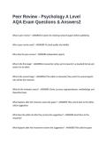 Peer Review - Psychology A Level AQA Exam Questions & Answers
