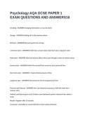 Psychology AQA GCSE PAPER 1 EXAM QUESTIONS AND ANSWERS