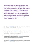 ANCC Adult-Gerontology Acute Care  Nurse Practitioner &lpar;AGACNP-BC&rpar; Latest  Update 2026 Practice  Exam Review  With Questions And Correct Verified  Answers &vert; Already Graded A&plus; &vert; Brand  New Version&excl;&excl;&excl;&excl;&excl;&excl;&excl;&excl; 
