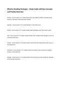 Effective Reading Strategies &ndash; Study Guide with Key Concepts and Practice Exercises