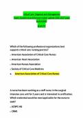 Critical Care- Diagnosis and Management Exam&semi; Questions and Answers latest update 2026-2027 pass guaranteed grade A&plus;&period;