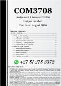 COM3708 Assignment 1 &lpar;COMPLETE ANSWERS&rpar; Semester 2 2026 - DUE August 2026