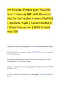Pre-Predictor Practice Exam NSG6998  South University FNP  With Questions  And Correct Detailed Answers &lbrack;Verified&rsqb;  &vert; 2026&sol;2027 Cycle &vert; Already Graded A&plus;  &vert; Brand New Version &vert; 100&percnt; Assured  Pass&excl;&excl;&excl;&excl;&excl;&excl;