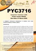PYC3716 Assignment 1 &lpar;COMPLETE ANSWERS&rpar; Semester 1 2026 - DUE 27 March 2026