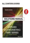 Applied Econometric Time Series 4th Edition &lpar;2014&rpar; - Walter Enders - Solutions Manual &lpar;PDF&rpar;