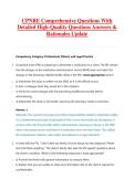 CPNRE Comprehensive Questions With  Detailed High-Quality Questions Answers &  Rationales Update 